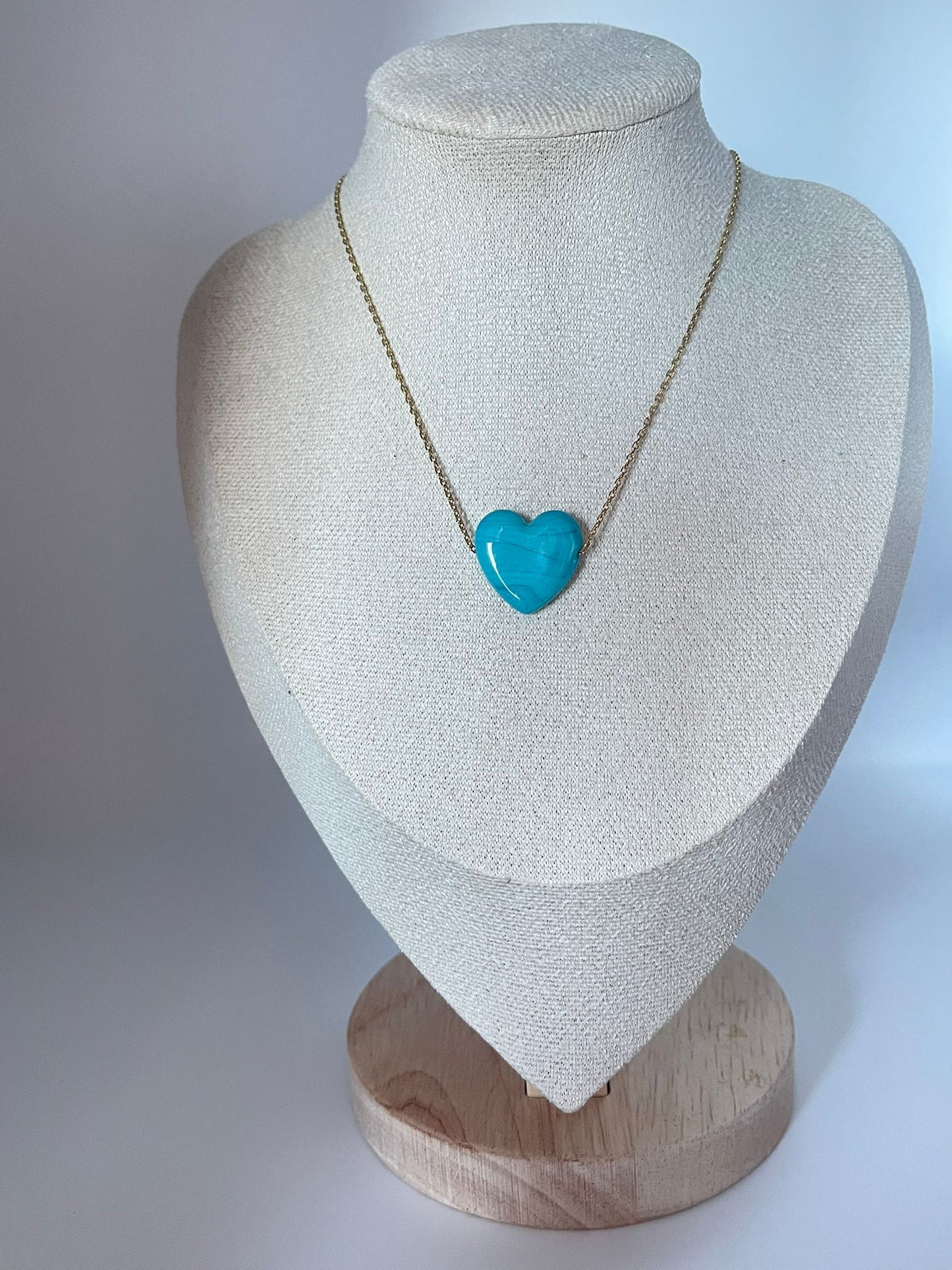 Turqoise heart chain