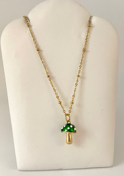 Green mushroonm necklace