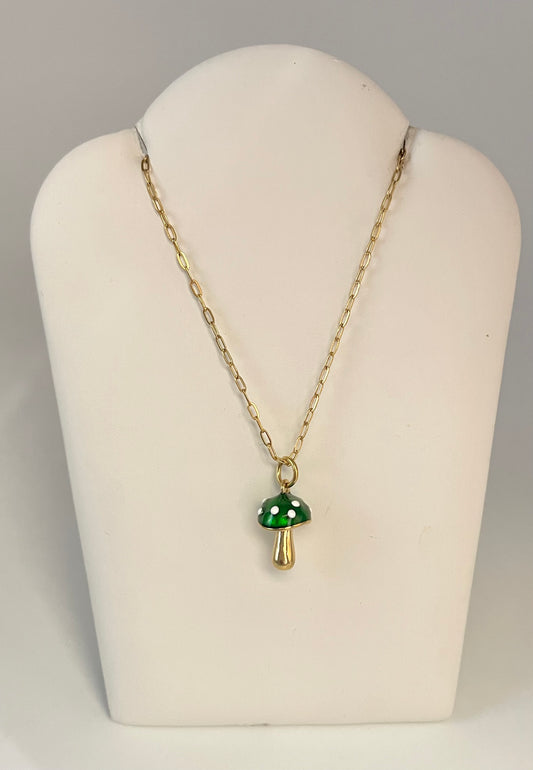 Green mushroonm necklace