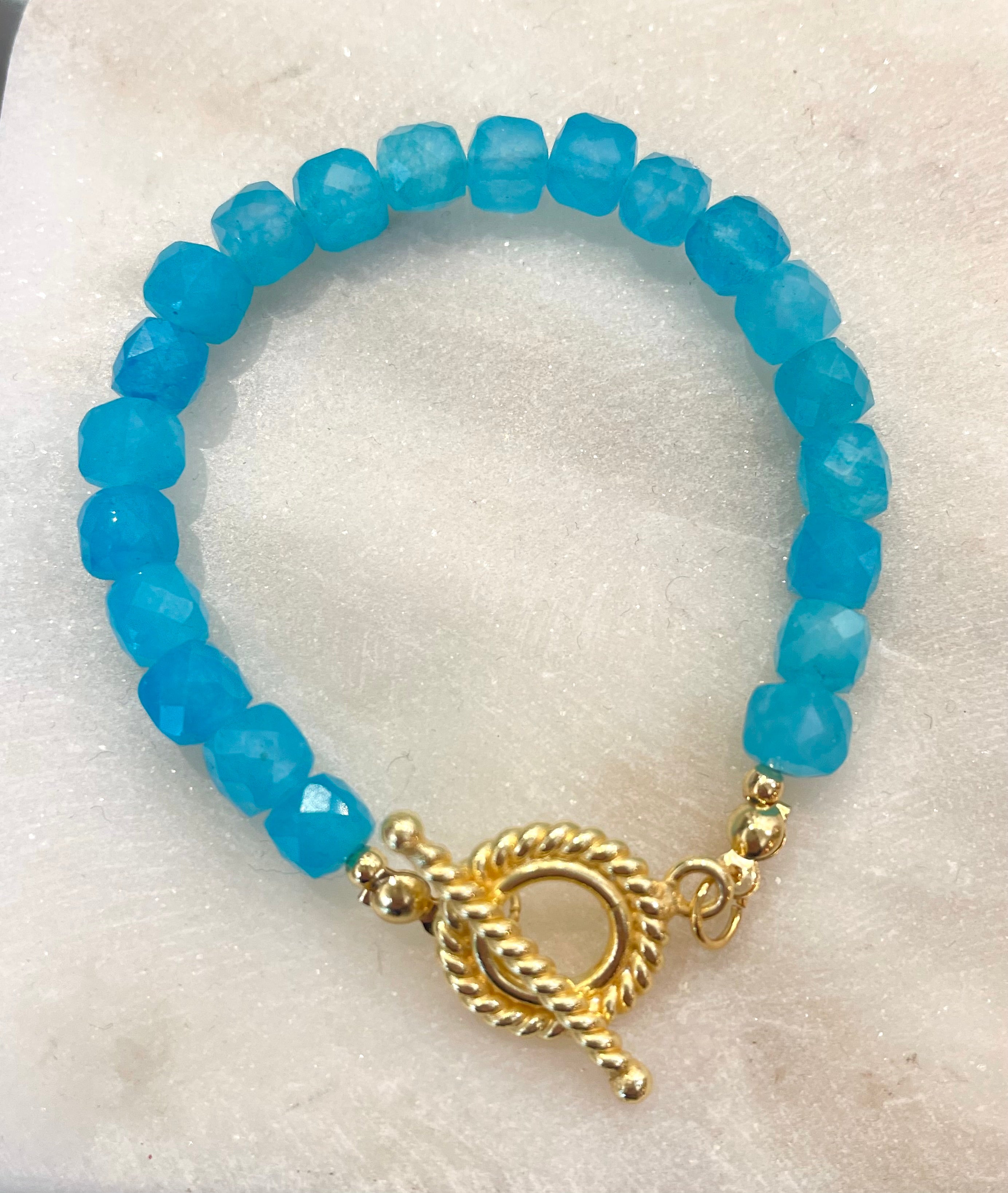 Aqua jade bracelet