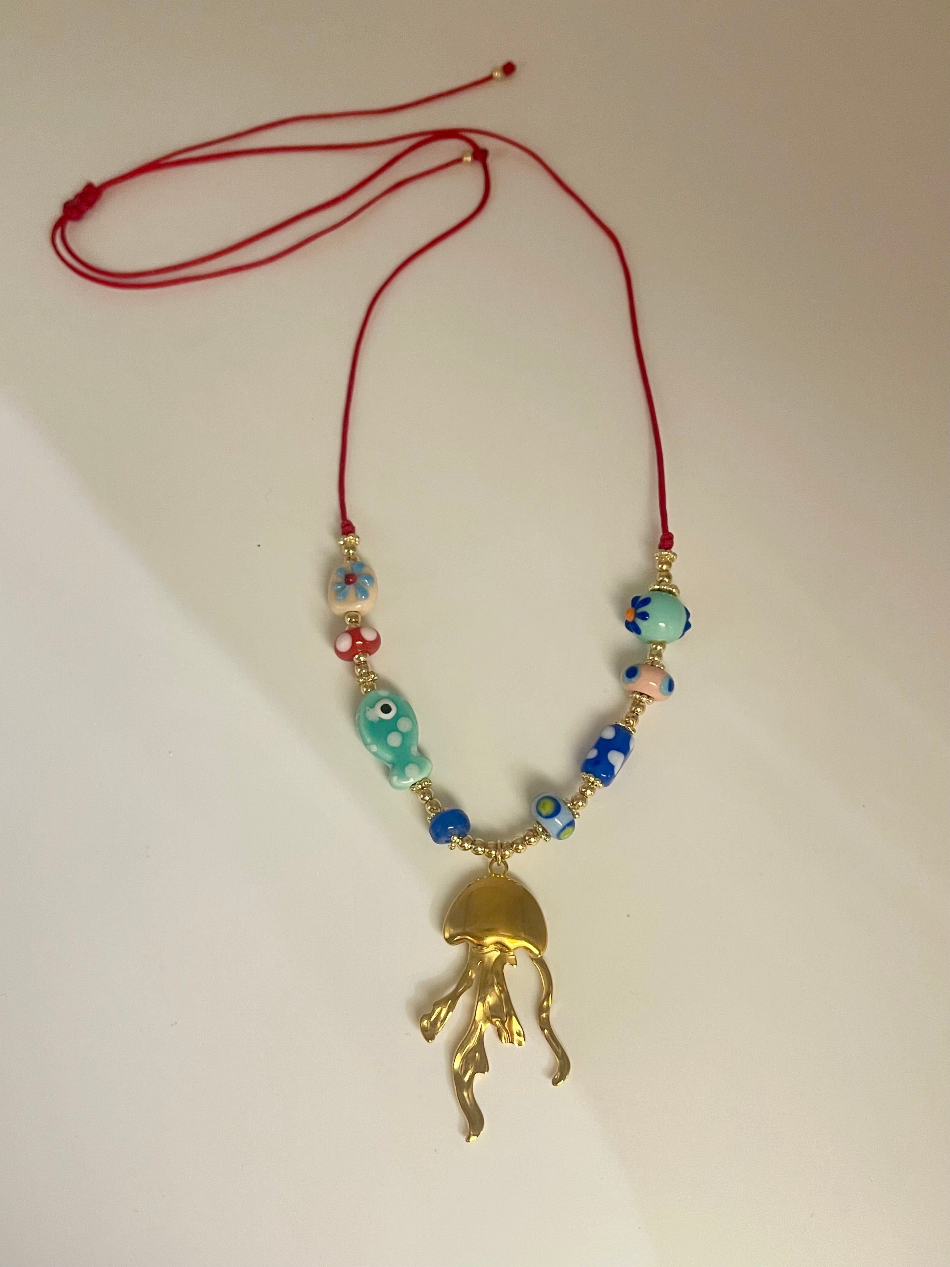Jelly fish adjustable necklace