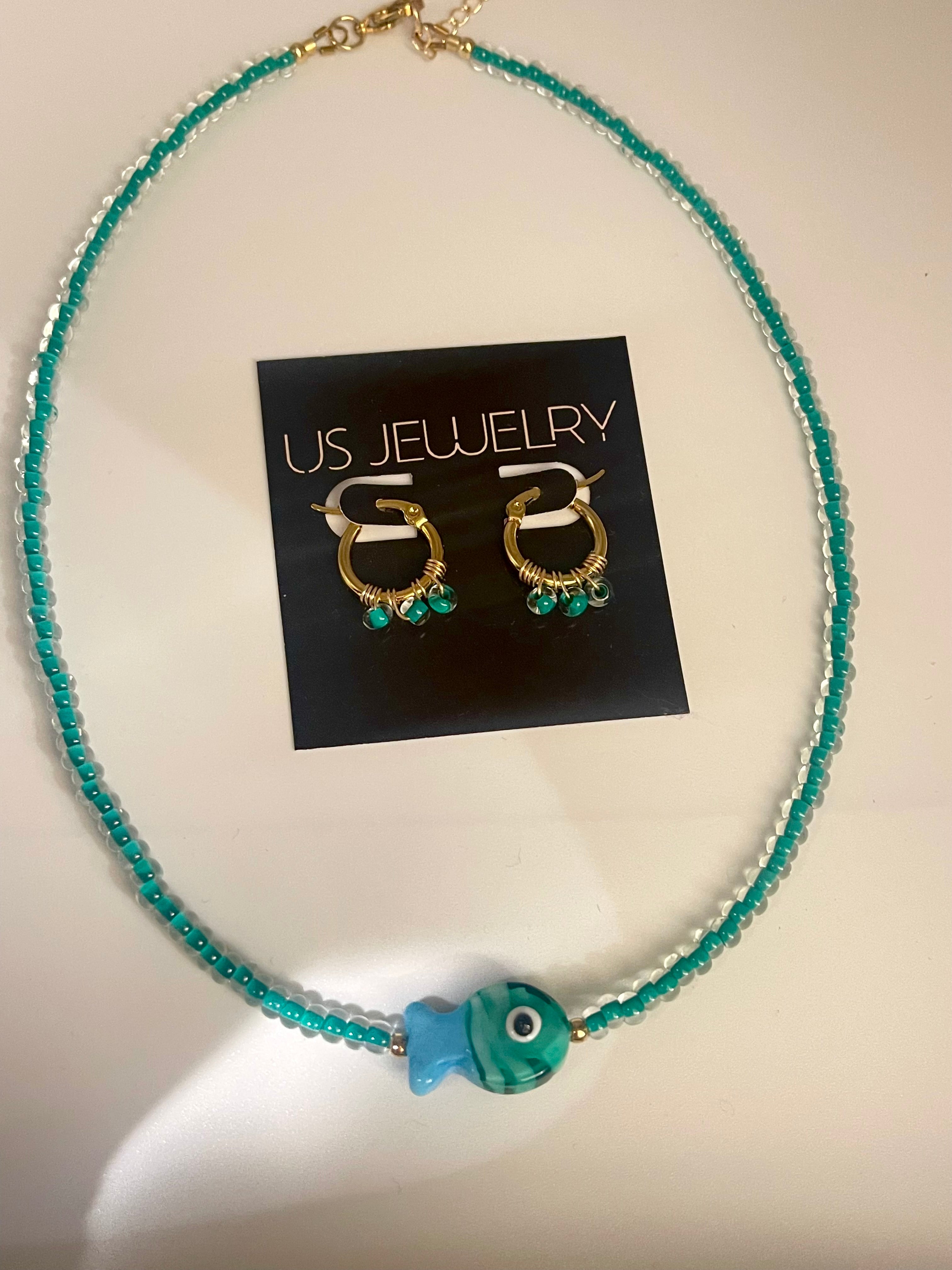 Turquoise fish set