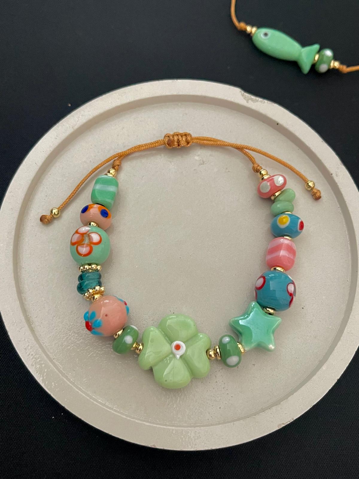 Green flora bracelet